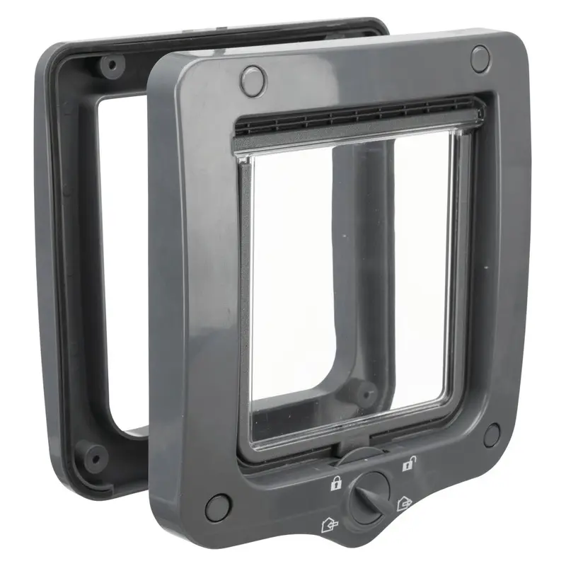 Trixie 4-Way cat flap, 20 x 22 cm, grey