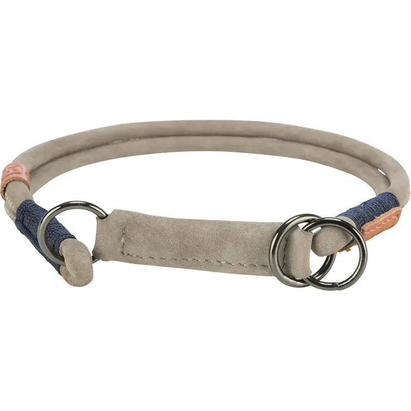 Trixie BE NORDIC semi-choke, leather, S: 35 cm/ 5 mm, grey