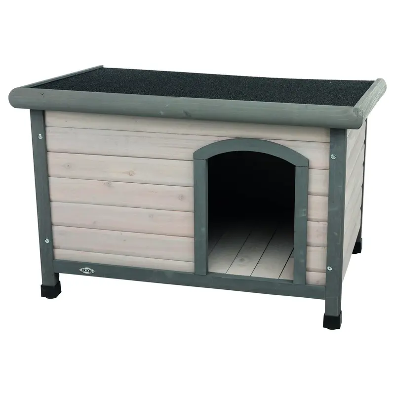 Trixie natura flat roof dog kennel, S-M: 85 x 58 x 60 cm, grey