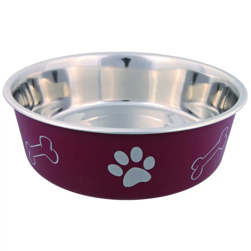 Trixie Stainless steel bowl with plastic coating, 2.2 l/diam. 23 cm