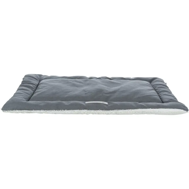 Trixie Farello lying mat, plush/wooven fabric, 60 x 50 cm, white-grey/grey
