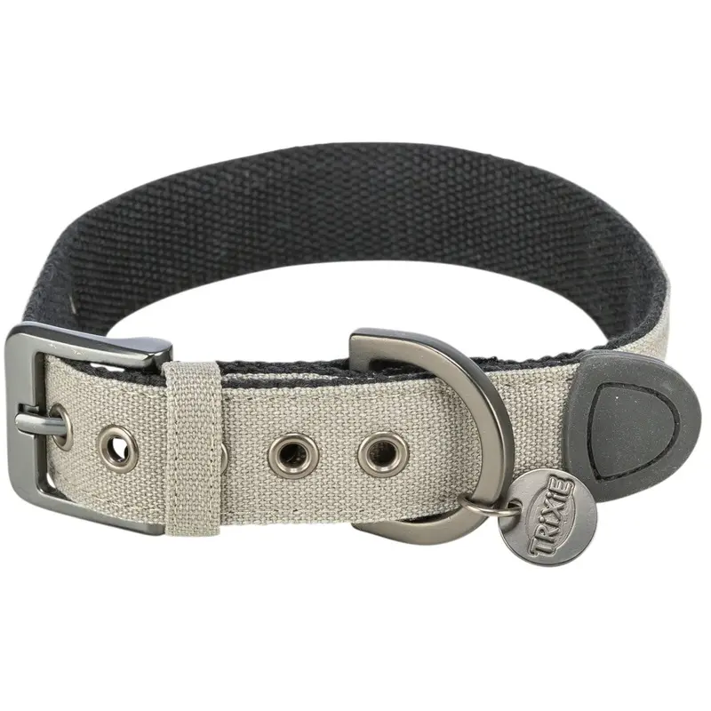 Trixie CityStyle Collar, extra wide, cotton, ML: 4047 cm/30 mm, light grey