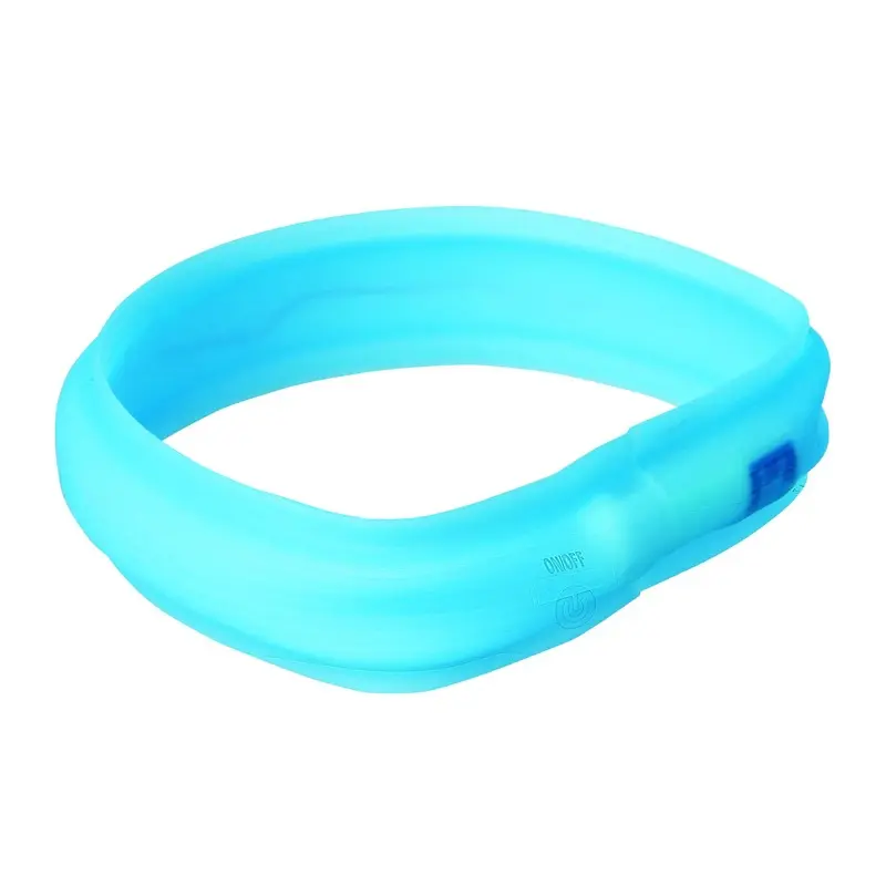 Trixie Flash light band USB, L-XL: 70 cm/30 mm, blue