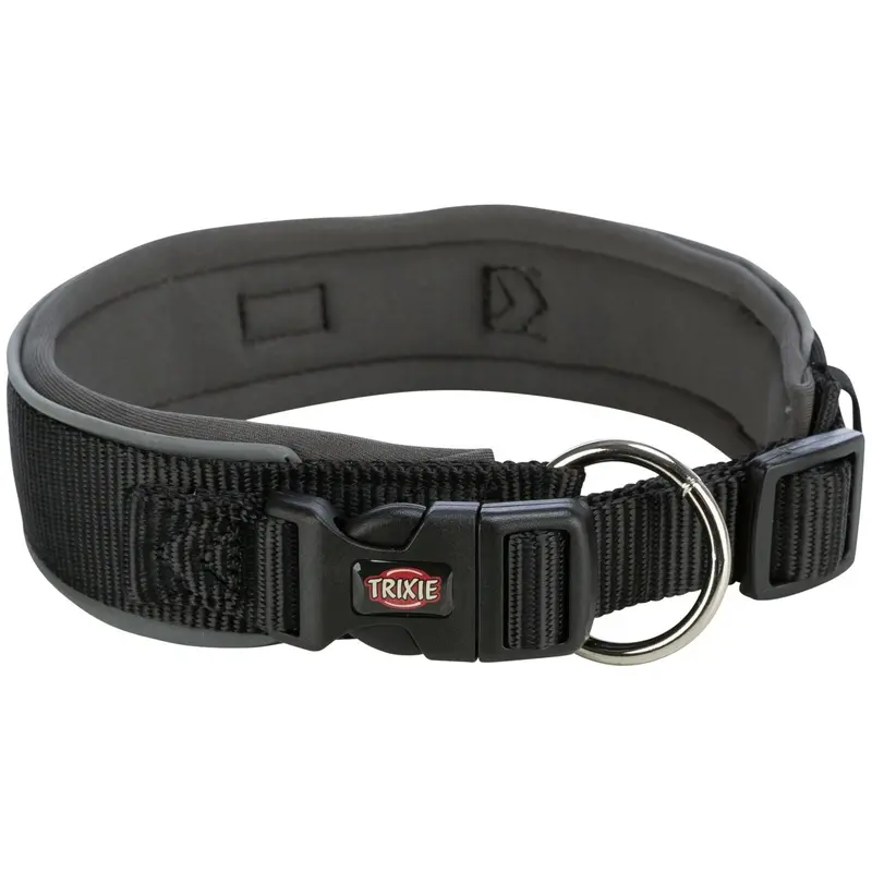 Trixie Premium collar, extra wide, L??XL: 53??62 cm/50 mm, black/graphite