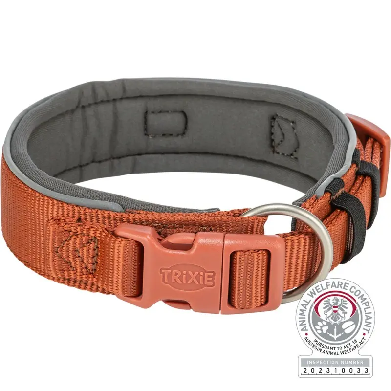 Trixie Premium collar, extra wide, LXL: 5362 cm/50 mm, rust/graphite