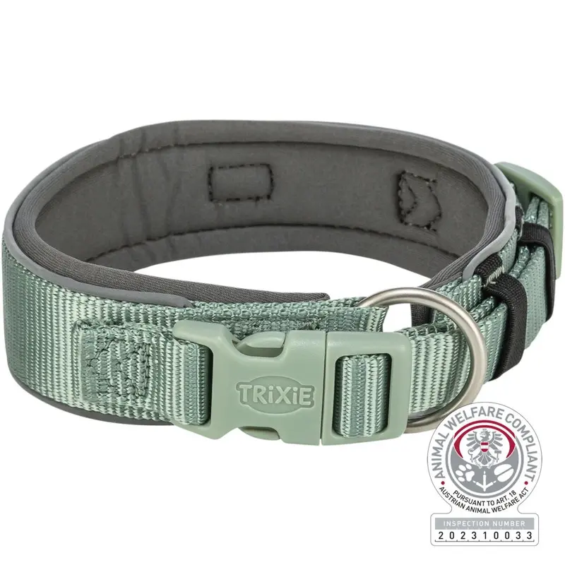 Trixie Premium collar, extra wide, LXL: 5362 cm/50 mm, sage/graphite