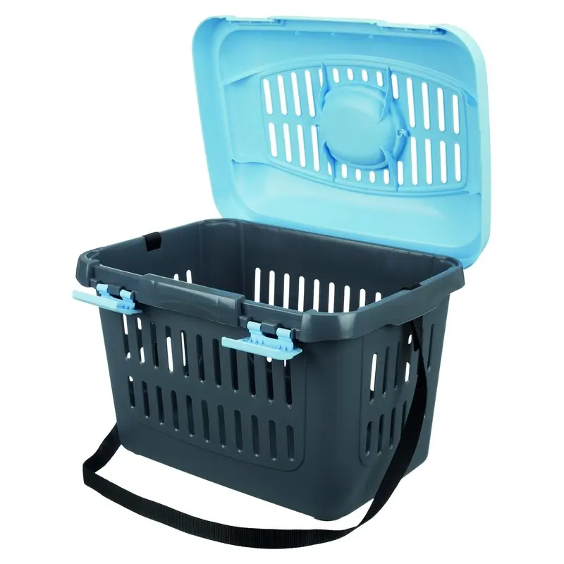 Trixie Midi-Capri transport box, XS: 44 x 33 x 32 cm, dark grey/light blue