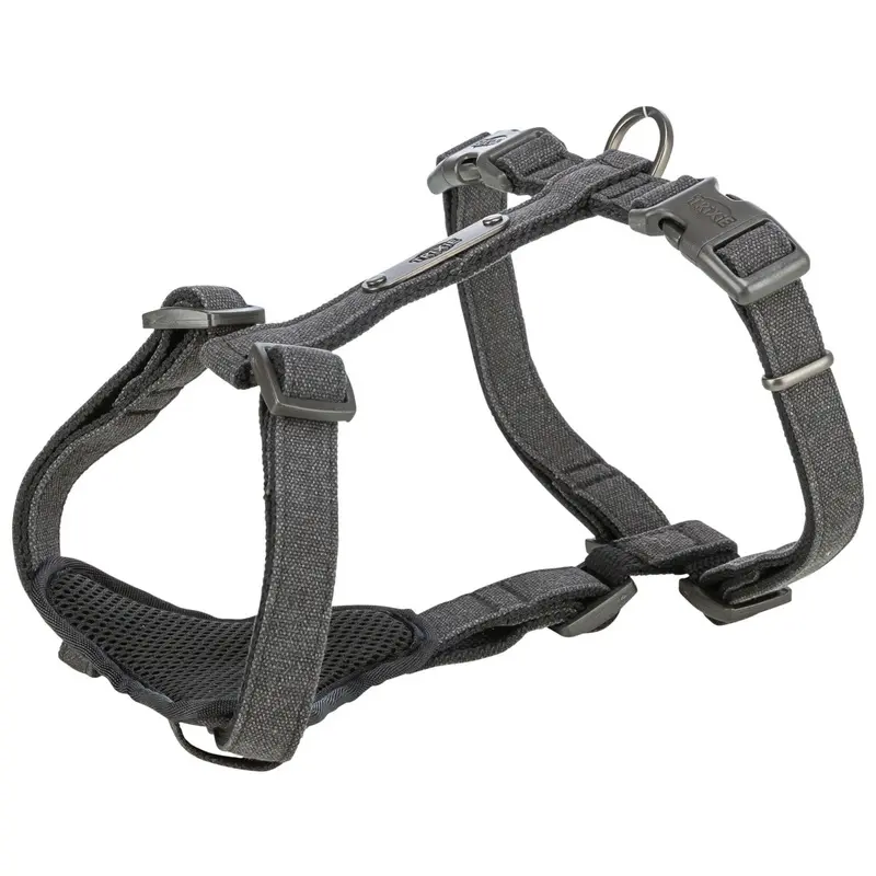 Trixie CityStyle H-harness, cotton, SM: 4260 cm/15 mm, black