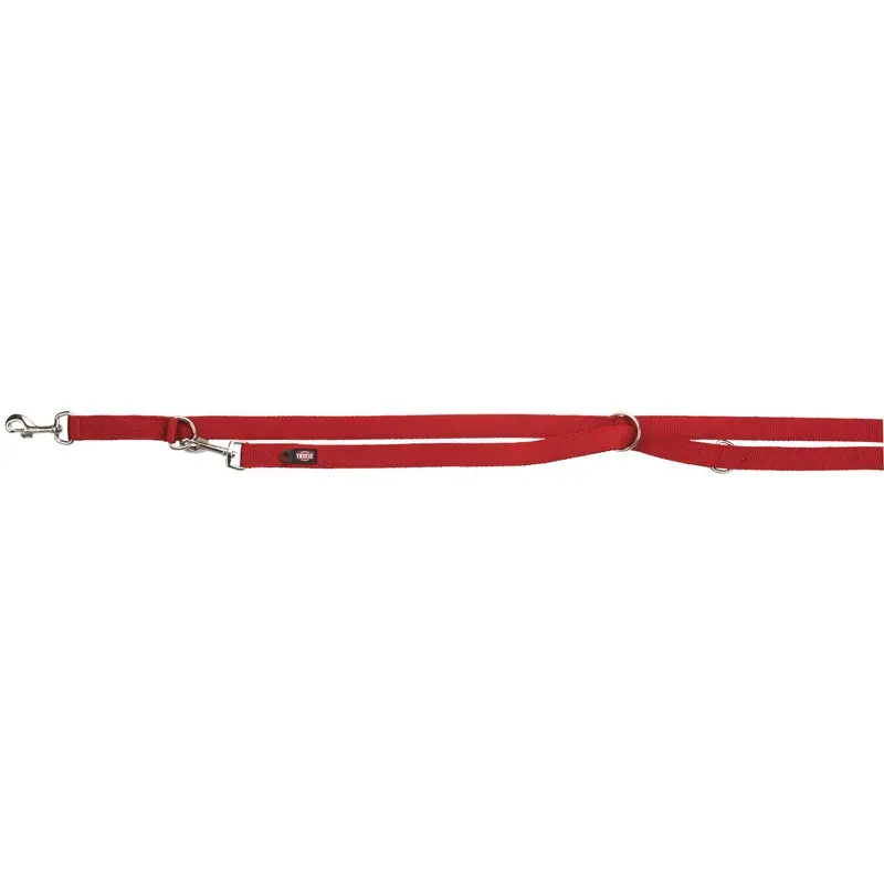 Trixie Premium adjustable leash, double, L-XL: 2.00 m/25 mm, red