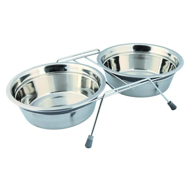 Trixie Eat on Feet bowl set, anti-rattle, 2 x 1.5 l/diam. 21 cm