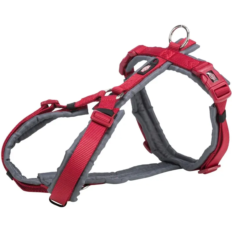 Trixie Premium trekking harness, S: 36-44 cm/15 mm, red/graphite