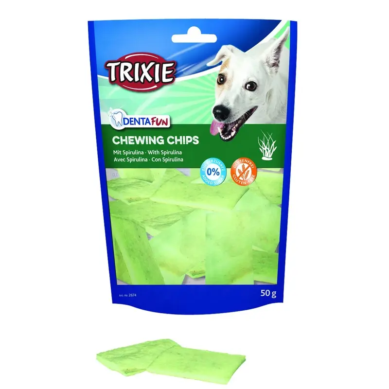 Trixie Denta Fun chewing chips, spirulina algae, 50 g