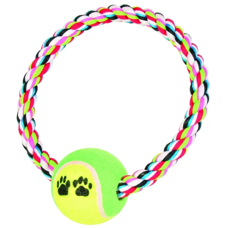 Trixie Rope ring with tennis ball, diam. 6 cm/diam. 18 cm