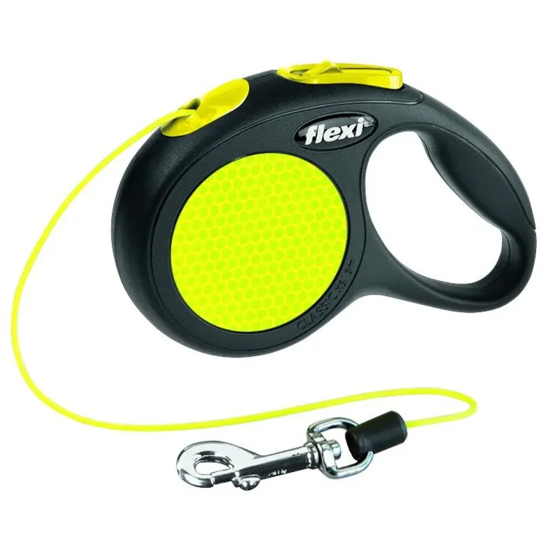 Trixie flexi New NEON, cord leash, XS: 3 m, black/neon