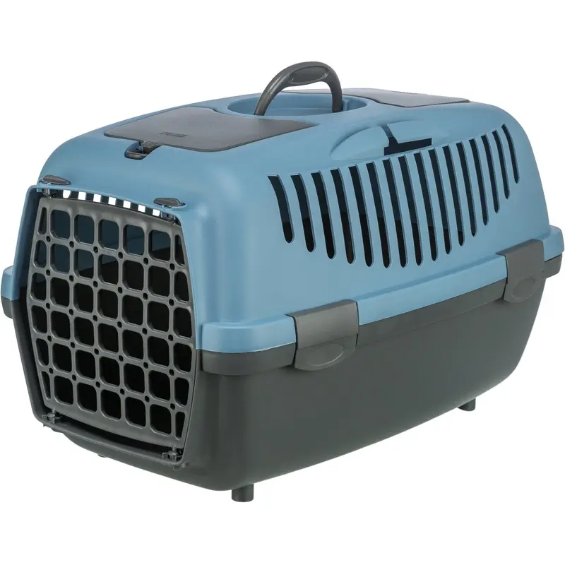 Trixie Capri 2 transport box, XS-S: 37 x 34 x 55 cm, dark grey/pastel blue