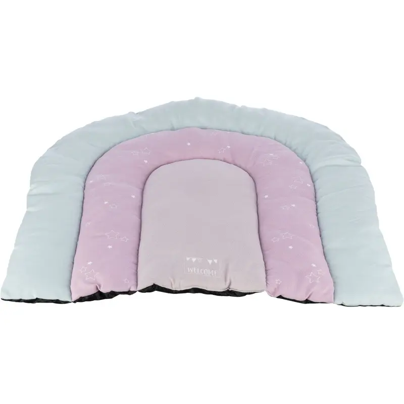 Trixie Junior patchwork lying mat, 68 ? 62 cm, mint/light lilac/pink