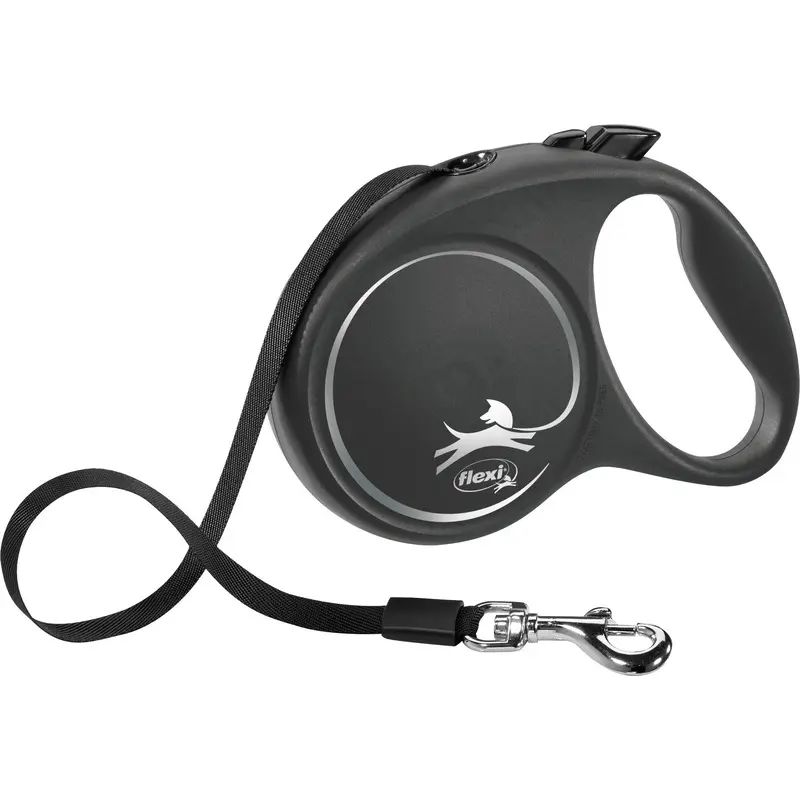 Trixie flexi BLACK DESIGN, tape leash, S: 5 m, black