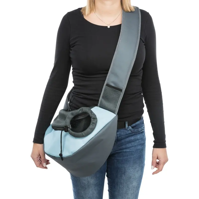 Trixie Sling front bag, 50 x 25 x 18 cm, light grey/light blue
