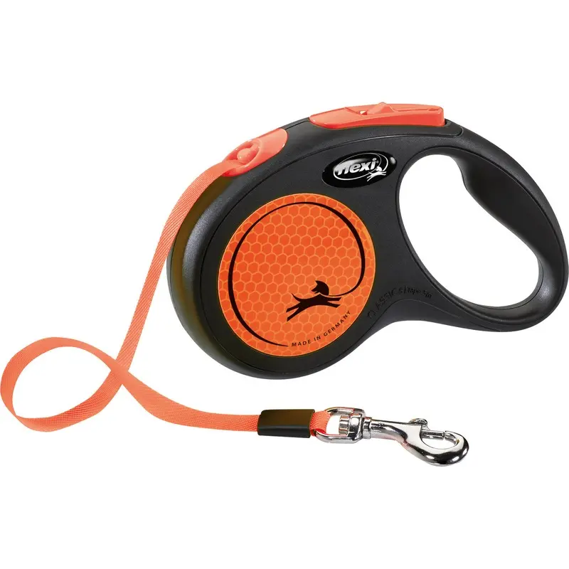 Trixie flexi New NEON, tape leash, S: 5 m, neon orange