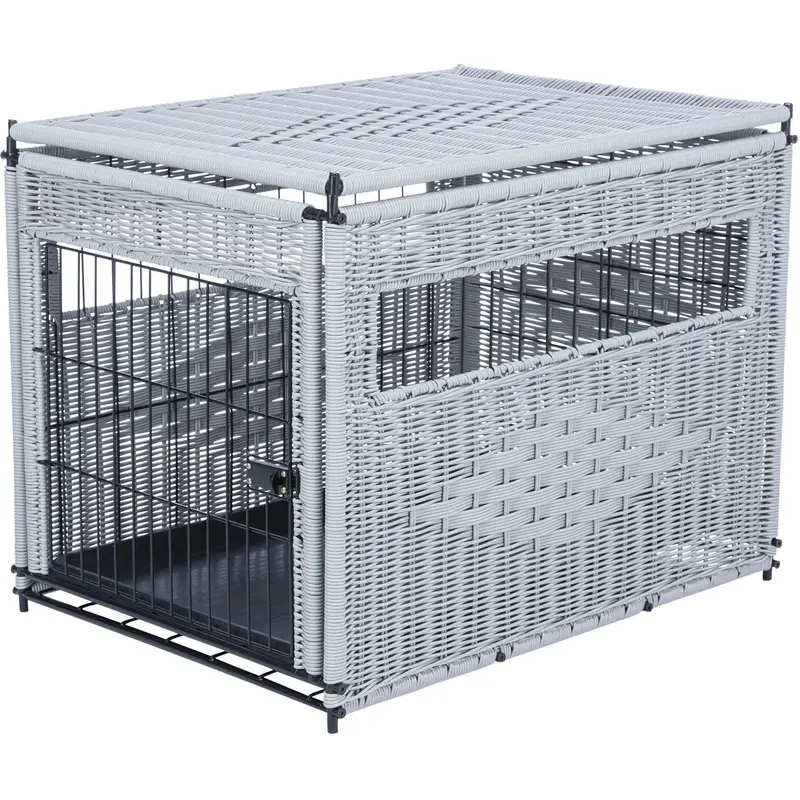Trixie Home kennel poly-rattan, M: 58 X 60 X 77 cm, light grey