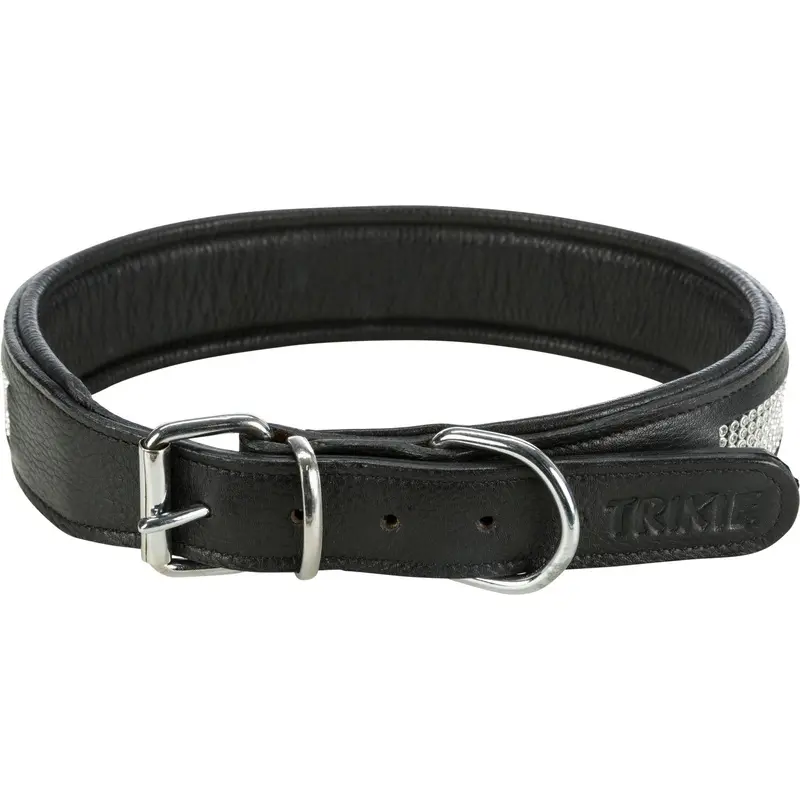 Trixie Active Comfort collar with rhine stones, L: 4452 cm/25 mm, black