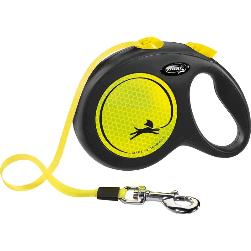 Trixie flexi New NEON, tape leash, M: 5 m, black/neon
