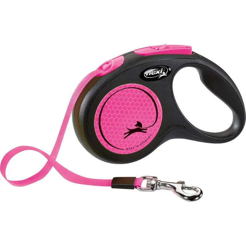Trixie flexi New NEON, tape leash, M: 5 m, neon pink