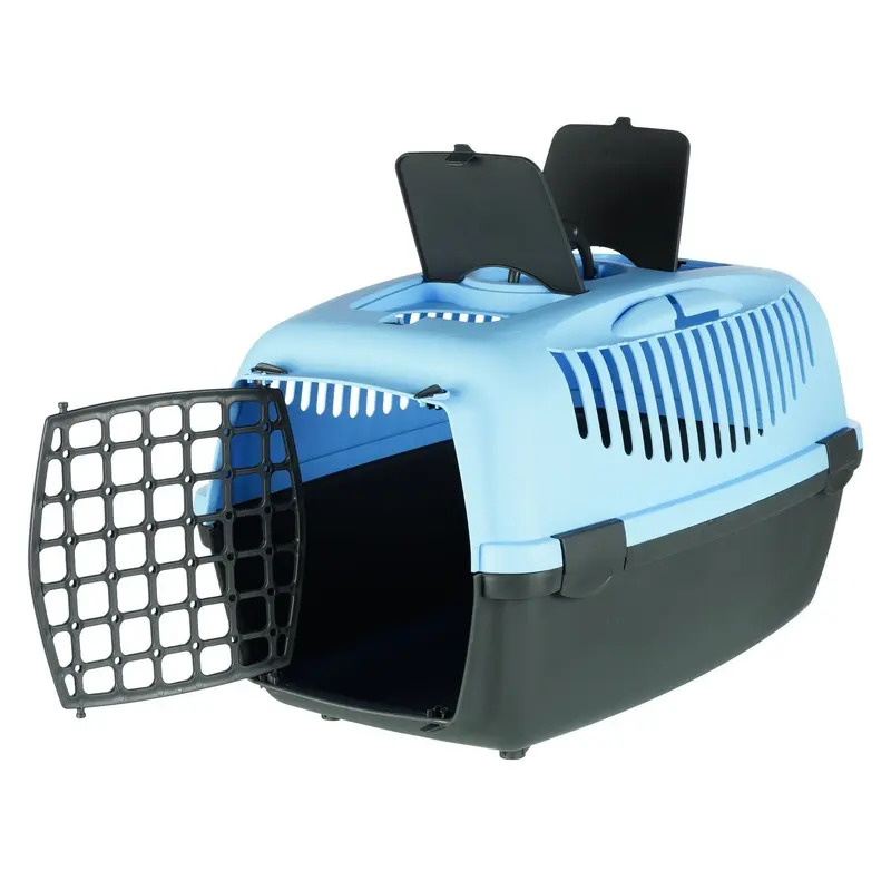 Trixie Capri 3 transport box, S: 40 x 38 x 61 cm, dark grey/pastel blue