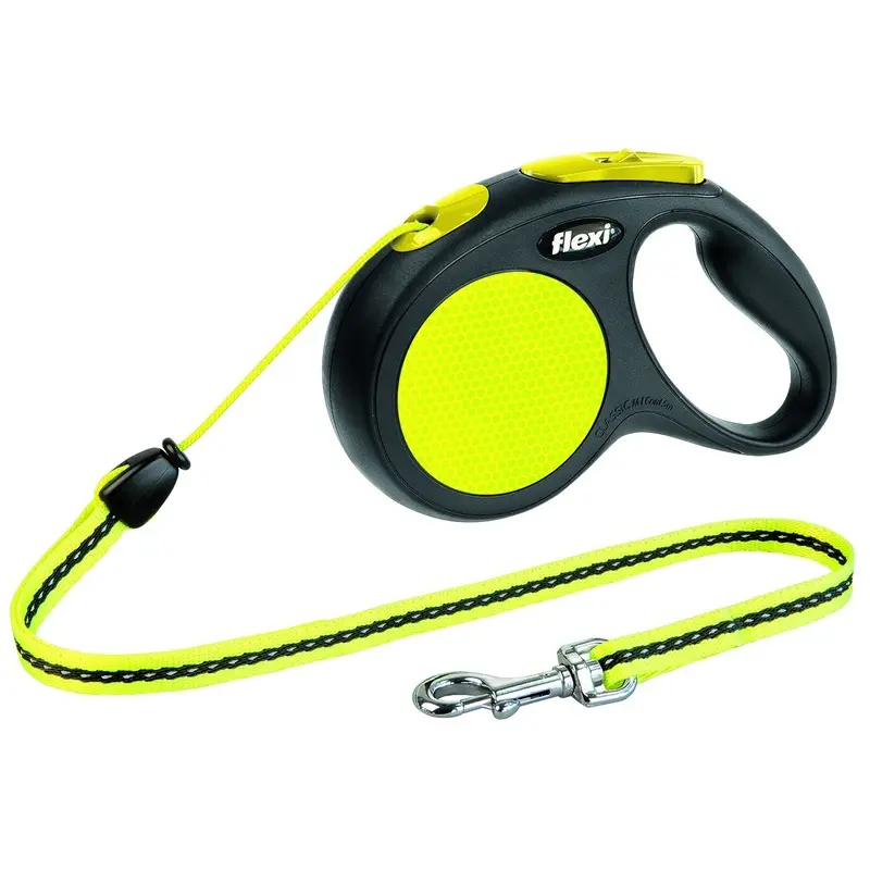 Trixie flexi New NEON, cord leash, M: 5 m, black/neon