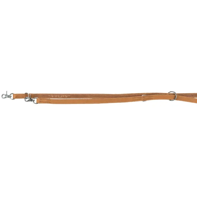 Trixie Rustic fatleather adjustable leash Heartbeat, M-L: 2.00 m/20 mm, brown
