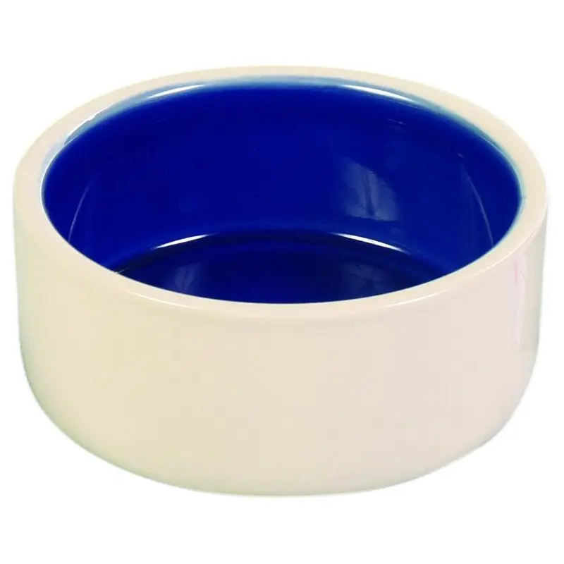 Trixie Ceramic bowl, 0.35 l/diam. 12 cm, cream/blue