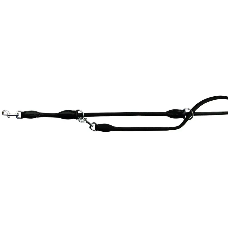 Trixie Active adjustable leash, round-sewn, S-M: 2.00 m/diam. 8 mm, black