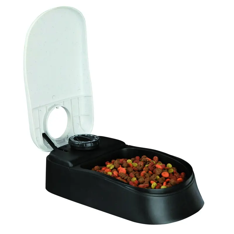Trixie TX1 automatic food dispenser, 300 ml/13 x 7 x 24 cm, black/granite