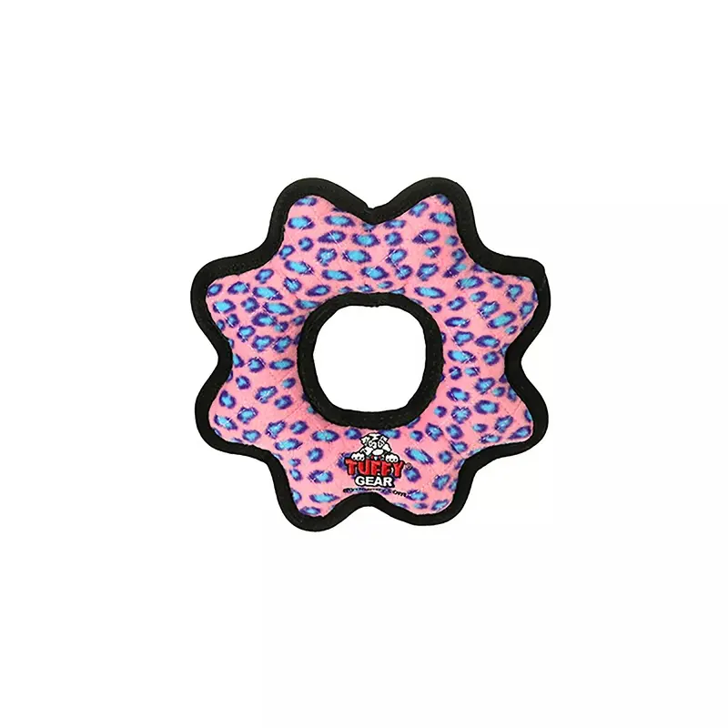 Tuffy's Ultimate Gear Ring Pink Leopard Dog Toy