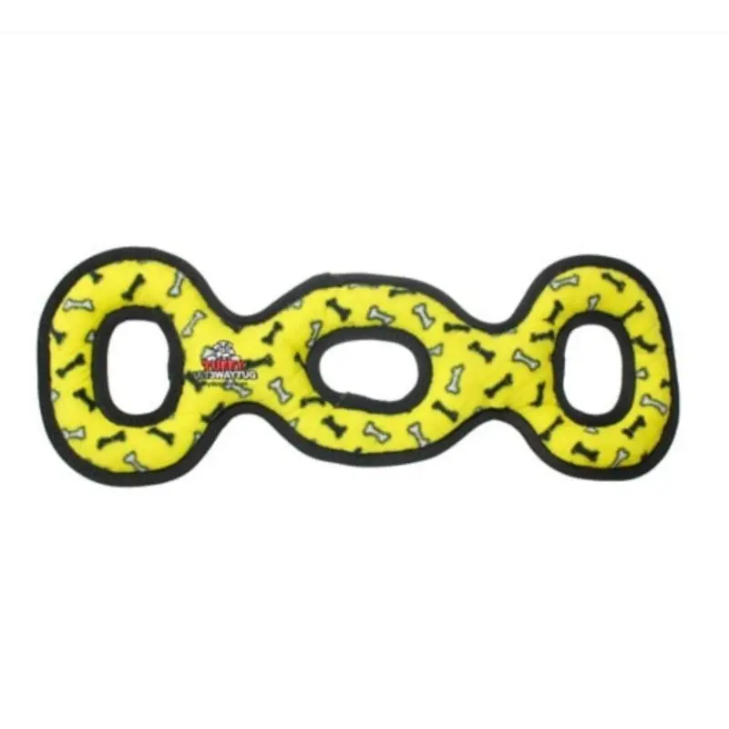 Tuffy Ultimate 3-Way Tug Bone Dog Toy, yellow