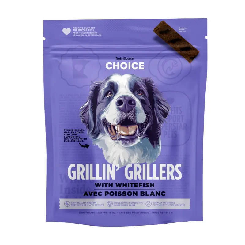 NutriSource Grillin' Grillers Dog Treats - Whitefish - 32oz Bag
