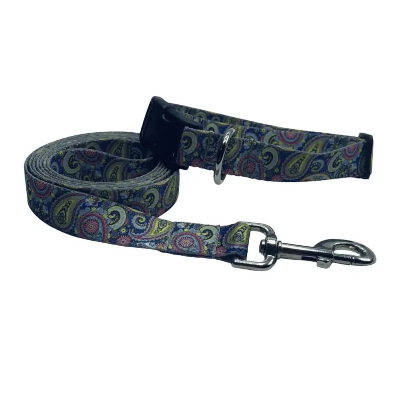 Garden Paisley Dog Collars or Leads (5/8" Wide)