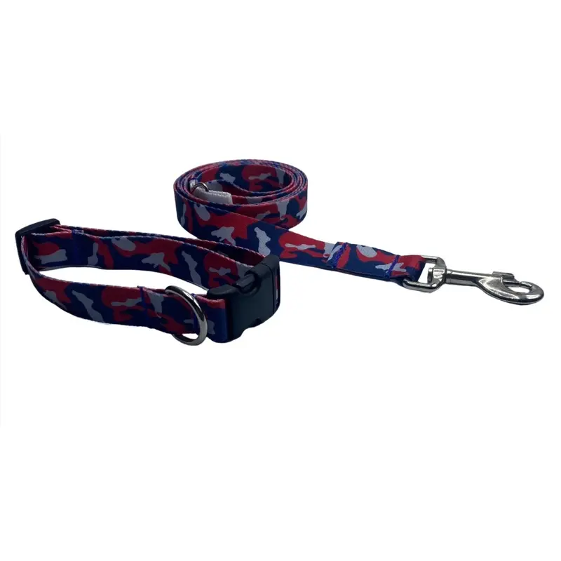 Patriotic Camo Nylon Collars or Leads (1" Wide)