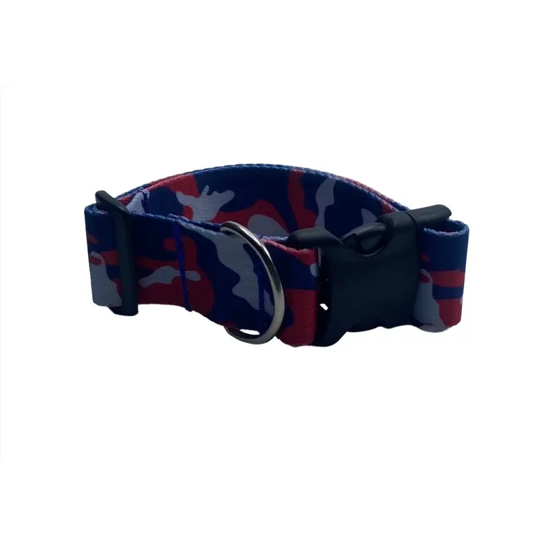 Patriotic Camo Nylon Dog Collar (1.5" Wide)