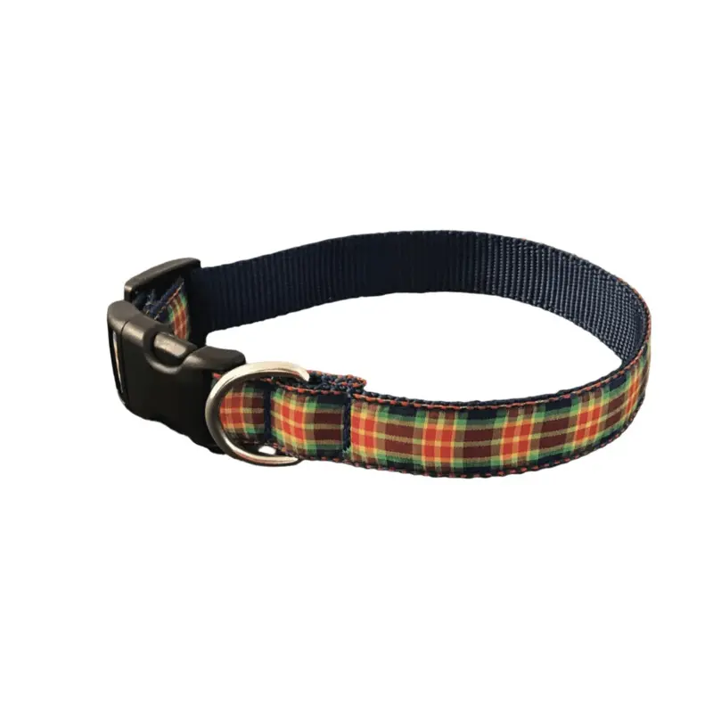Red Mainly Madras Dog Collars or Leads (1" Wide)
