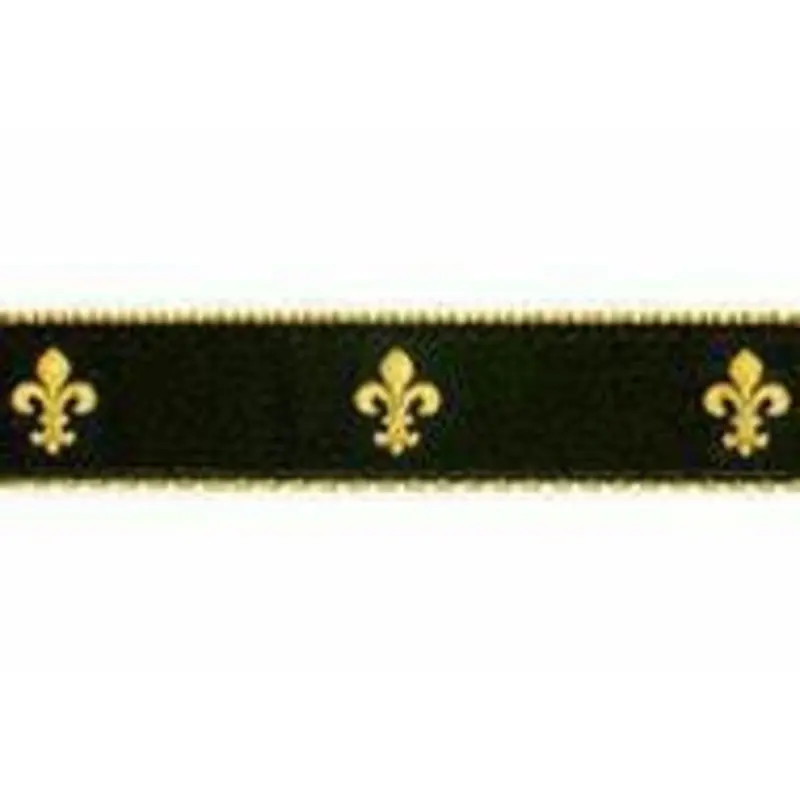 Black Fleur De Lis Dog Collars, Harnesses, & Leads
