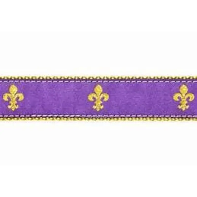 Purple Fleur De Lis Dog Collars, Harnesses, & Leads