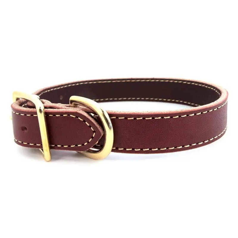 Lake Country Stitched Dog Collar Burgundy