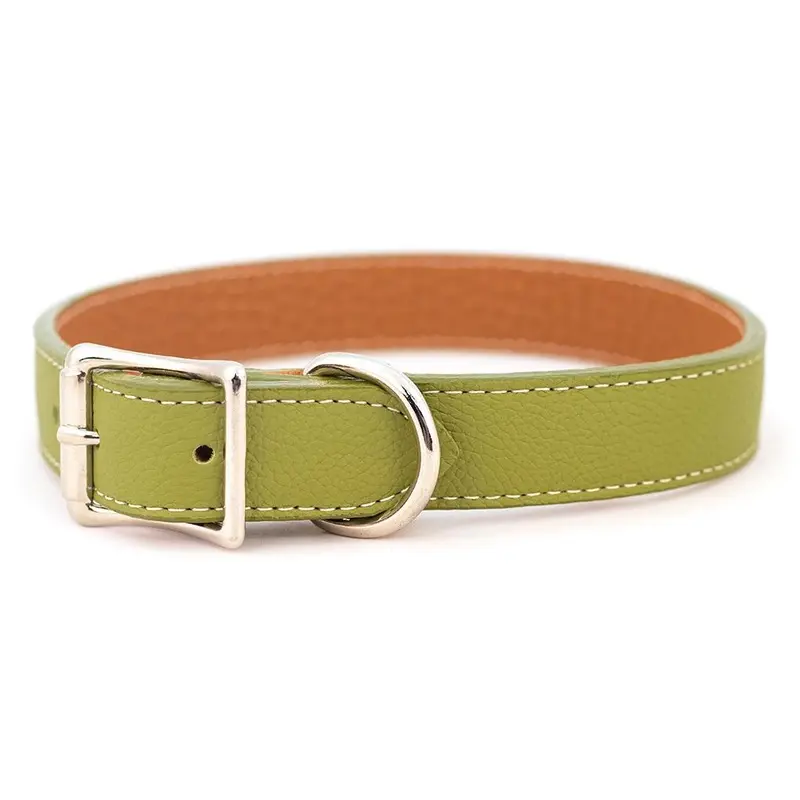 Tuscan Leather Dog Collar Green