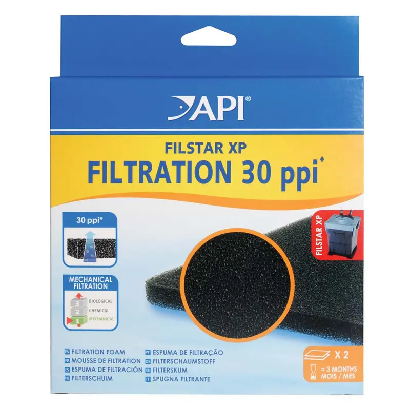 API Filstar Fine Filtration Foam 30 PPI Black 2 Pack