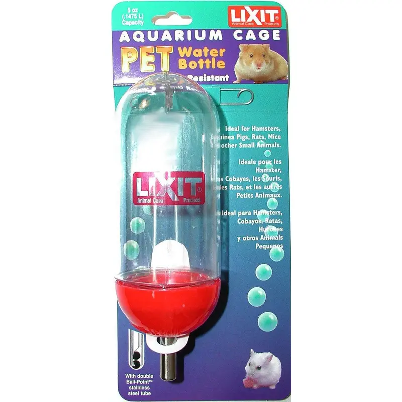 Lixit Aquarium Cage Bottle for Small Animals Clear, Blue 5 Ounces