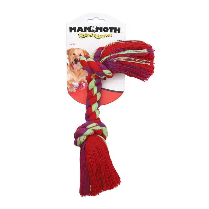 Mammoth Cotton Blend Color Rope Bone Dog Toy Assorted 14in LG