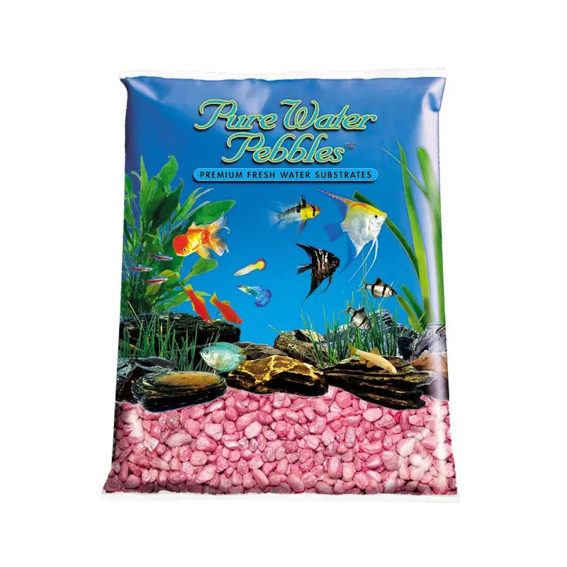 Pure Water Pebbles Premium Fresh Water Frosted Aquarium Gravel Pastel Pink 5 lb/6 pk