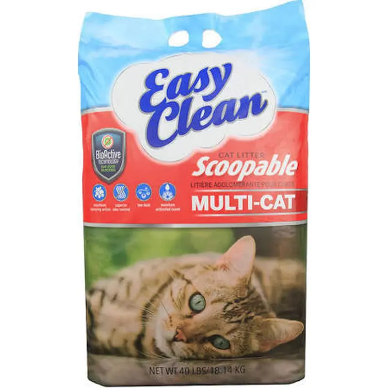 Pestell Easy Clean Multi-Cat Scoopable Cat Litter 40lb 