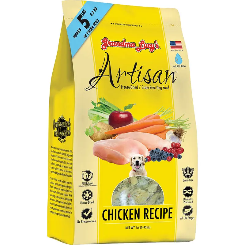 Grandma Lucy's Artisan Grain Free Chicken Freeze Dried Dog Food-1-lb-
